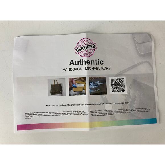 MICHAEL KORS MEDIUM SIGNATURE EYELT SAFFINAO LEATHER HANDBAG - Picture 16 of 16